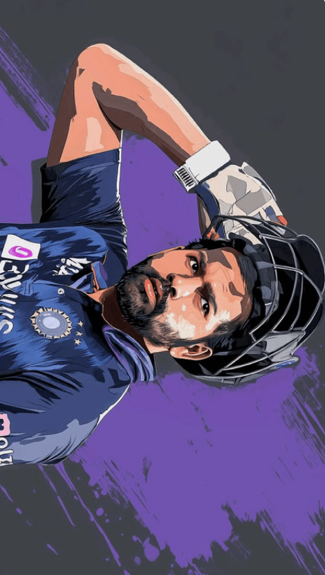 Stylized cricketer portrait